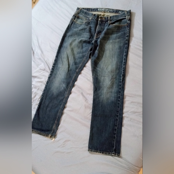 Men's Mossimo supply co dark blue distressed style jeans 36x32 - Picture 4 of 6